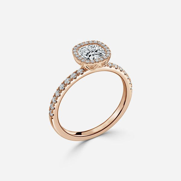 Nefta Cushion Halo Lab Grown Diamond Engagement Ring