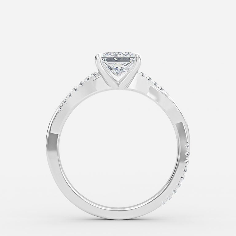 Nefereti Princess Diamond Band Engagement Ring