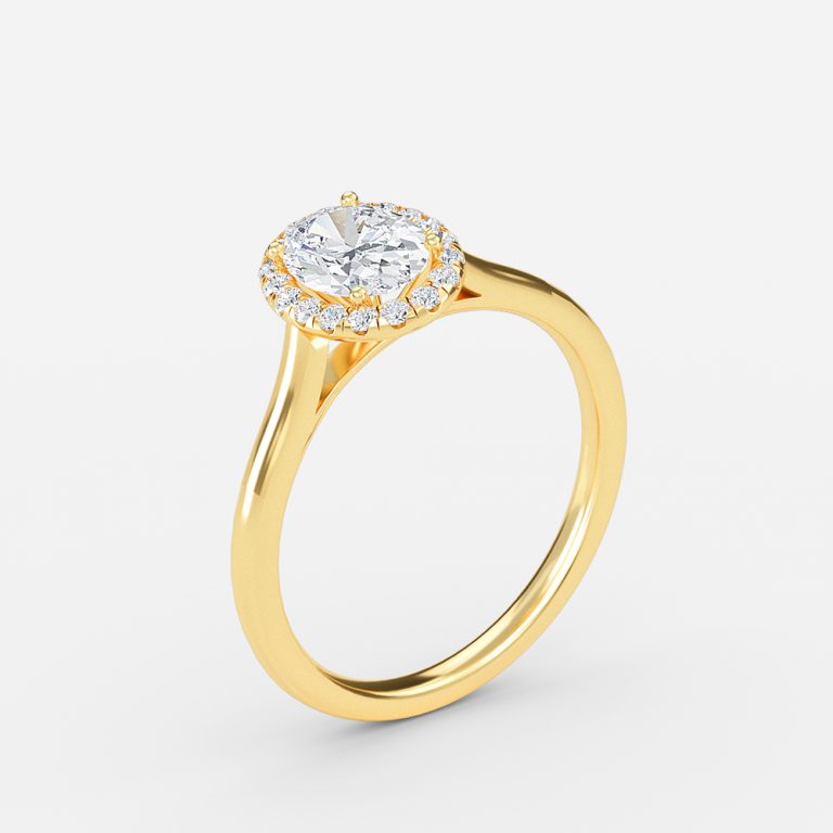 Levi Oval Halo Lab Grown Diamond Engagement Ring