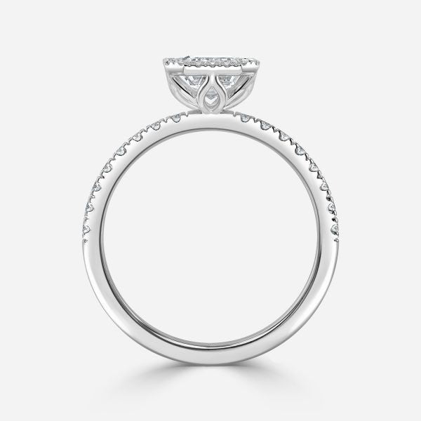 Nhẫn đính hôn kim cương nhân tạo Nefta Radiant Halo
