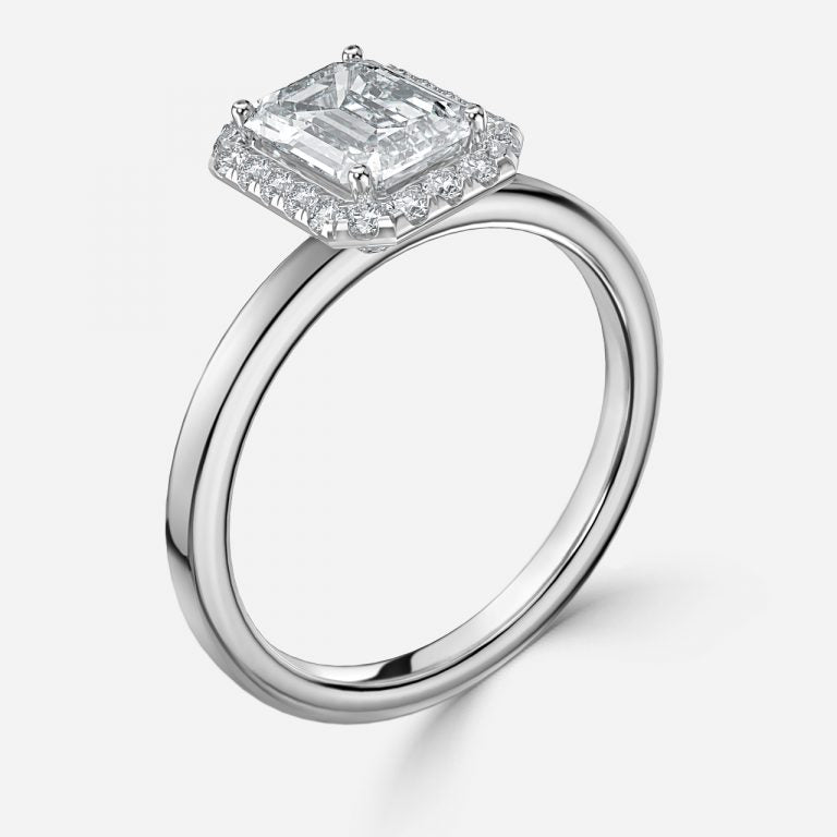 Jodha Emerald Halo Lab Grown Diamond Engagement Ring