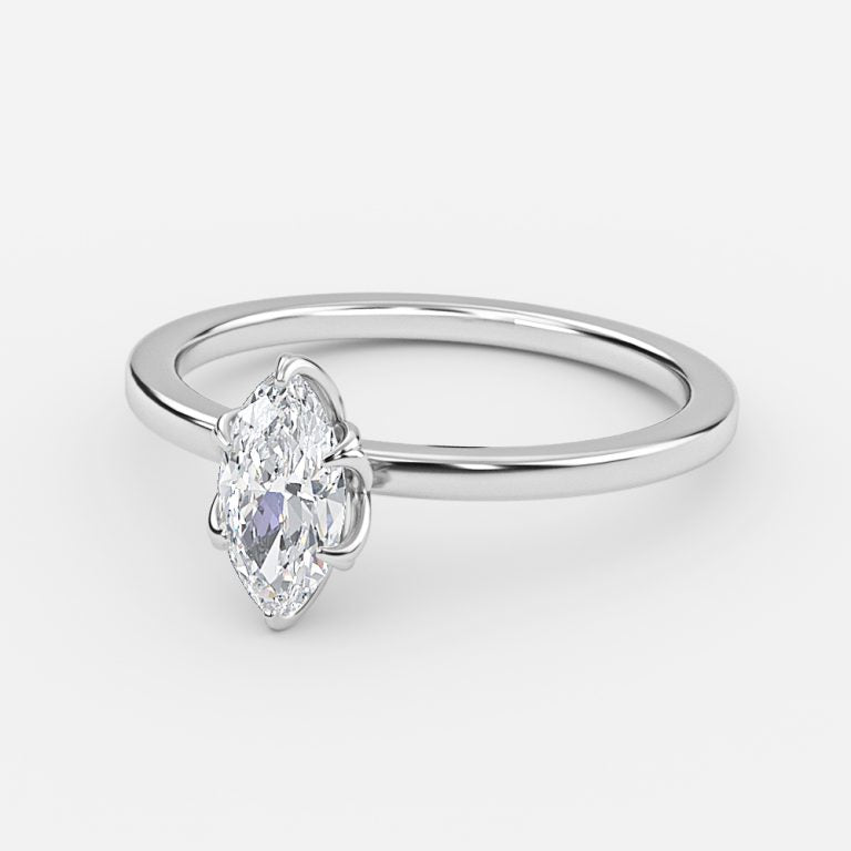 Kolm Marquise Solitaire Lab Grown Diamond Engagement Ring