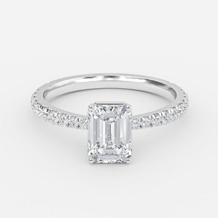 Crown-Emerald-Diamond-Band-Engagement-Ring