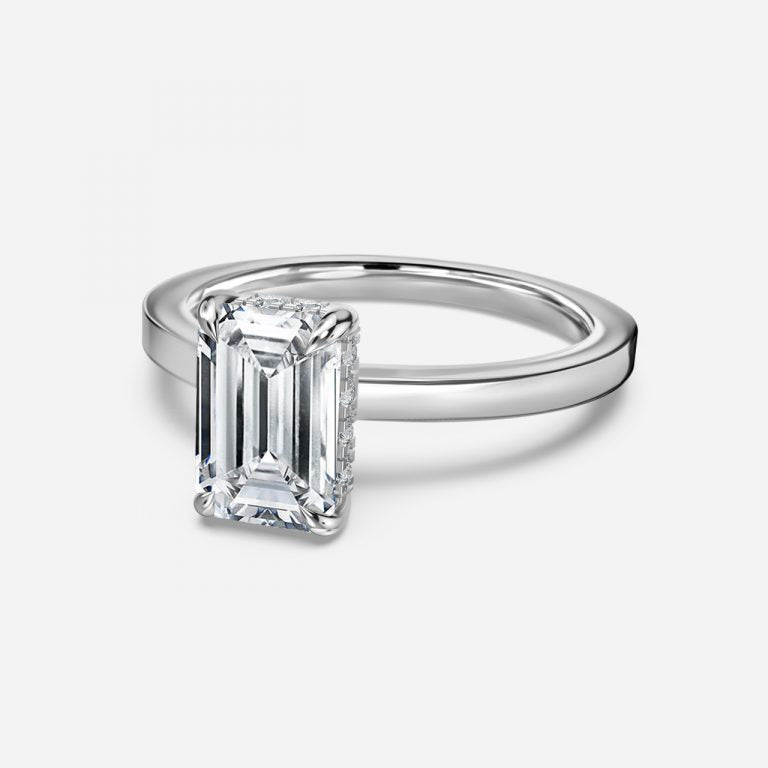 Chloe Emerald Hidden Halo Lab Grown Diamond Engagement Ring
