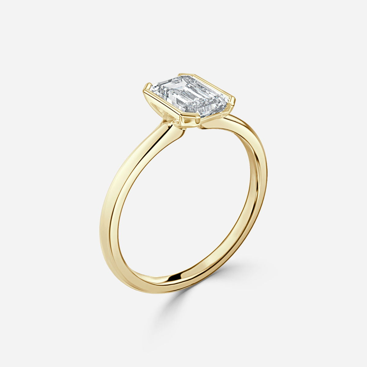 Augusta Emerald Bezel Lab Grown Diamond Engagement Ring