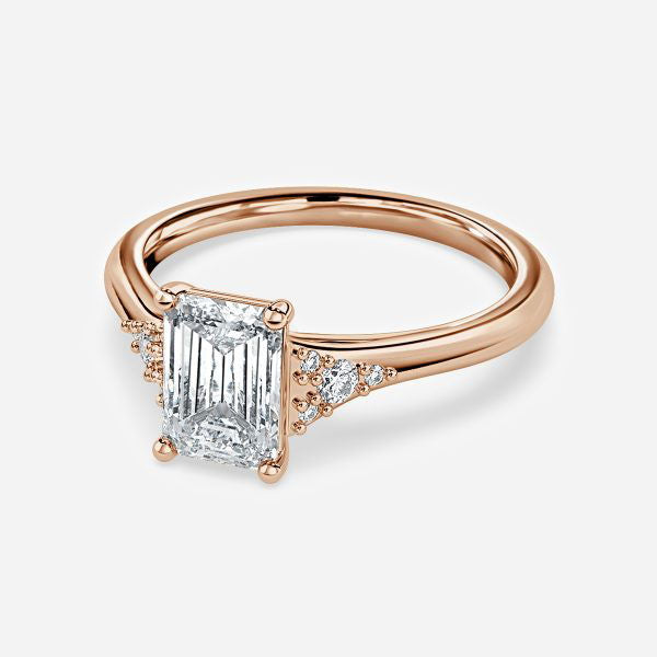 Anastasia Emerald Three Stone Lab Grown Diamond Engagement Ring