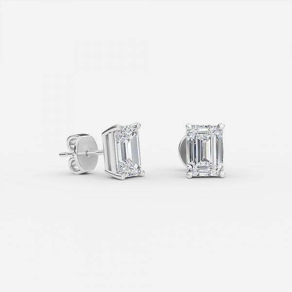 Emerald Lab Diamond Stud Earring