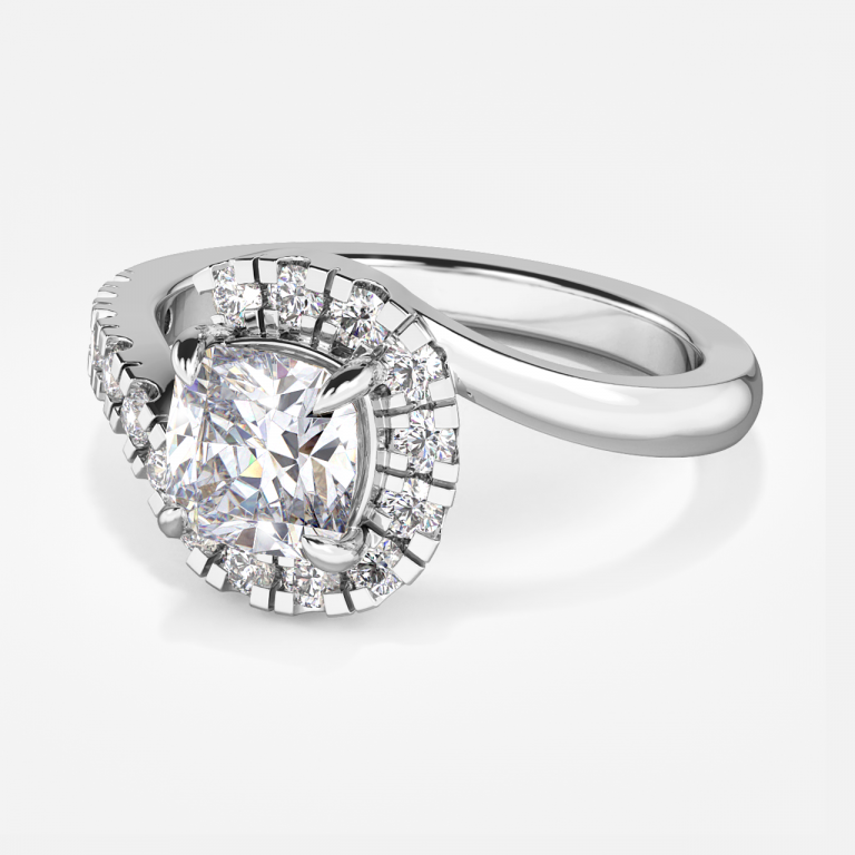 Nhẫn đính hôn kim cương nhân tạo Neto Emerald Halo