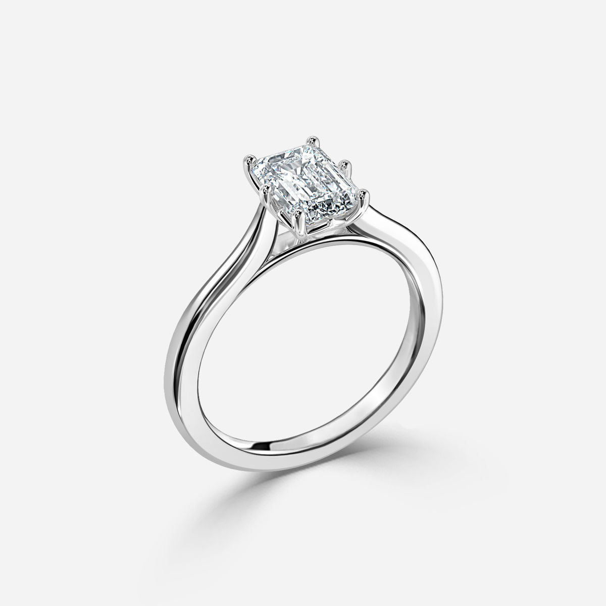 Nhẫn đính hôn kim cương nhân tạo Nimi Emerald Solitaire