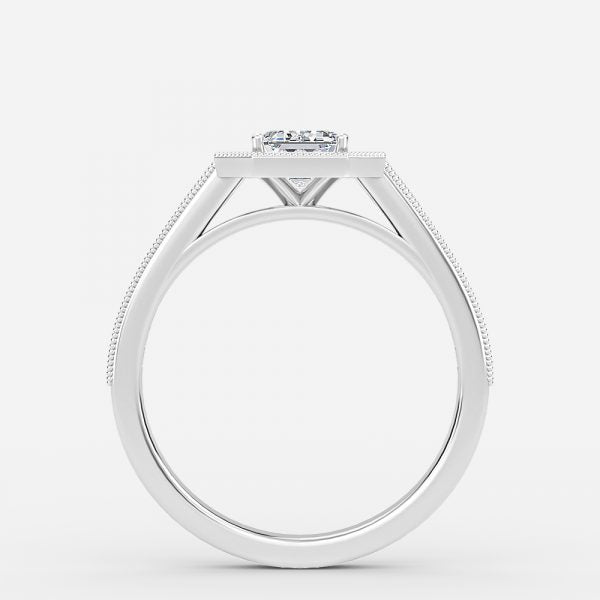 Elswin Emerald Halo Lab Grown Diamond Engagement Ring