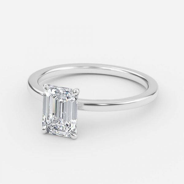 Nhẫn đính hôn kim cương nhân tạo Jiani Emerald Solitaire
