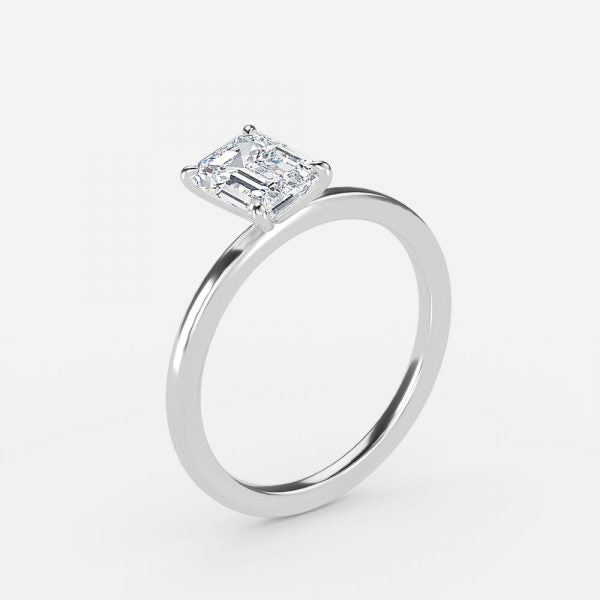 Nhẫn đính hôn kim cương nhân tạo Jiani Emerald Solitaire