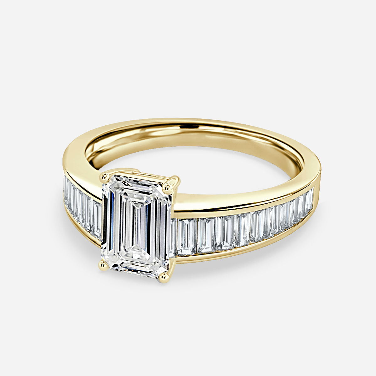 Vri Emerald Unique Lab Grown Diamond Engagement Ring