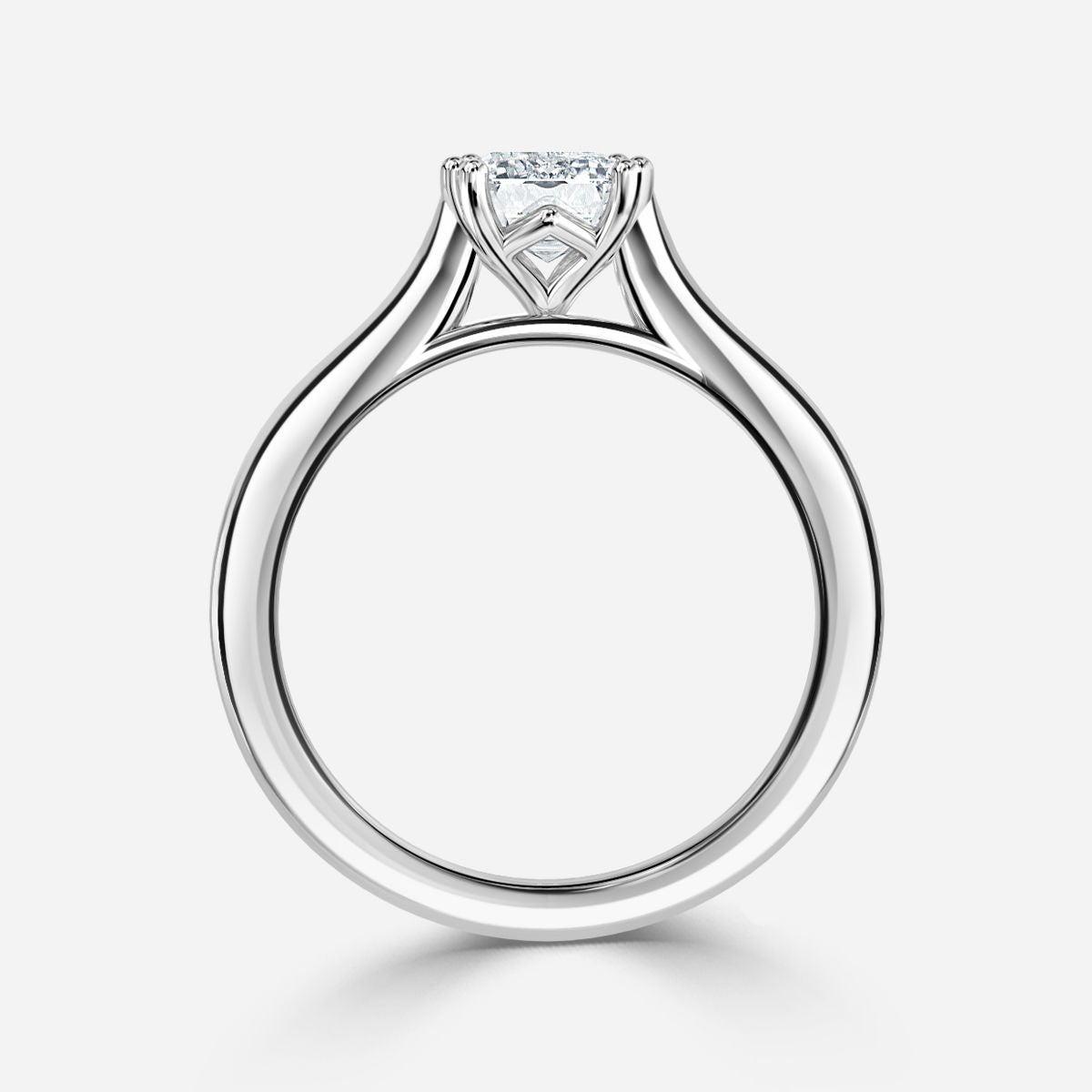 Nhẫn đính hôn kim cương nhân tạo Nimi Emerald Solitaire