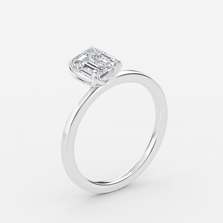 Nhẫn đính hôn kim cương nhân tạo Kolm Emerald Solitaire