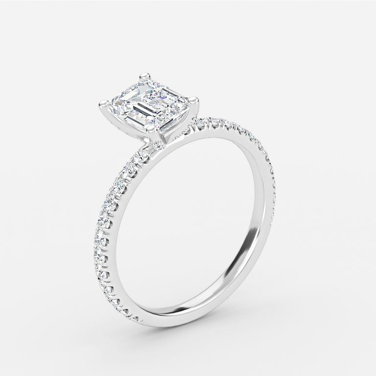 Josephine Emerald Diamond Band Engagement Ring