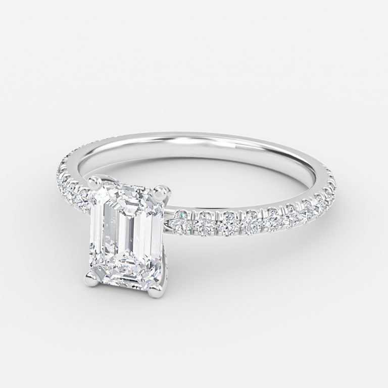 Josephine Emerald Diamond Band Engagement Ring