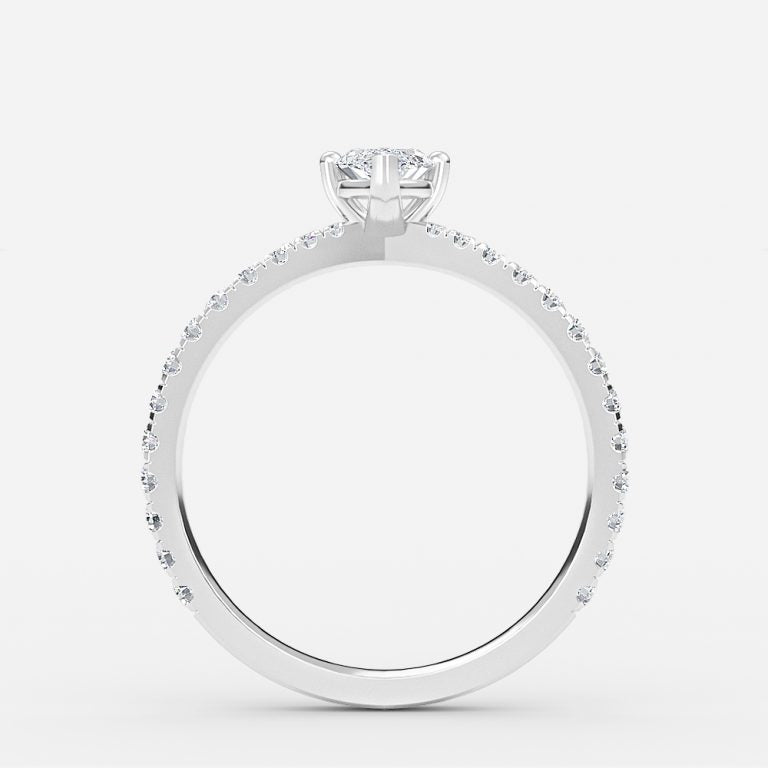 Crown Marquise Diamond Band Engagement Ring