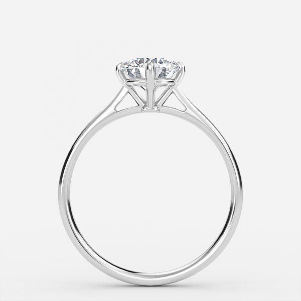 Loritz Round Lab Created Diamond Solitaire Engagement Ring