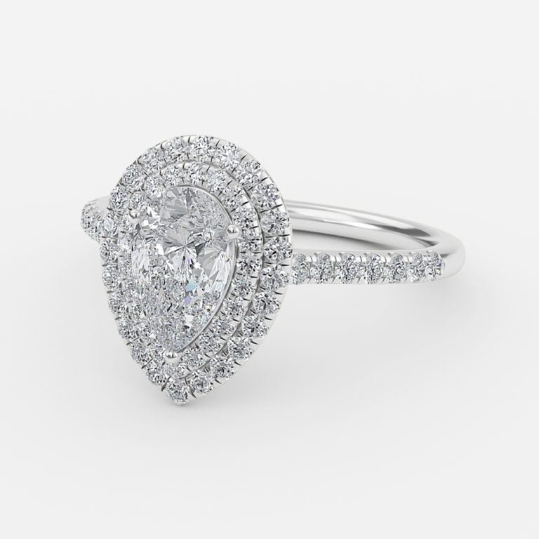 Nhẫn đính hôn kim cương nhân tạo Laila Pear Halo