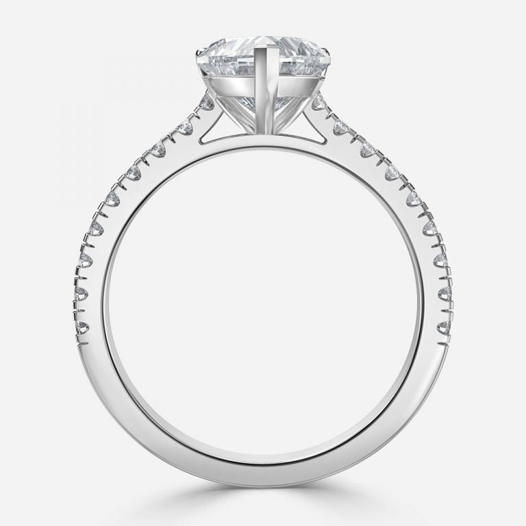Ella Heart Side Diamond Engagement Ring