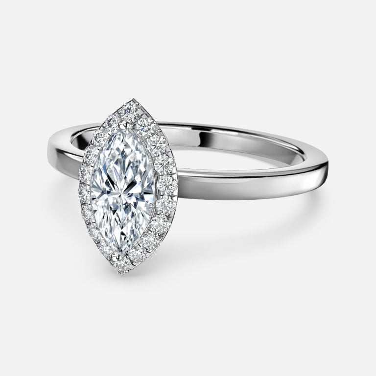 Jodha Marquise Halo Lab Grown Diamond Engagement Ring