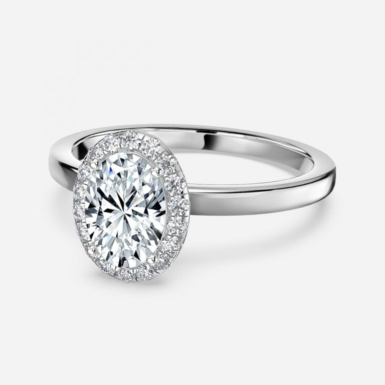 Jodha Oval Halo Lab Grown Diamond Engagement Ring