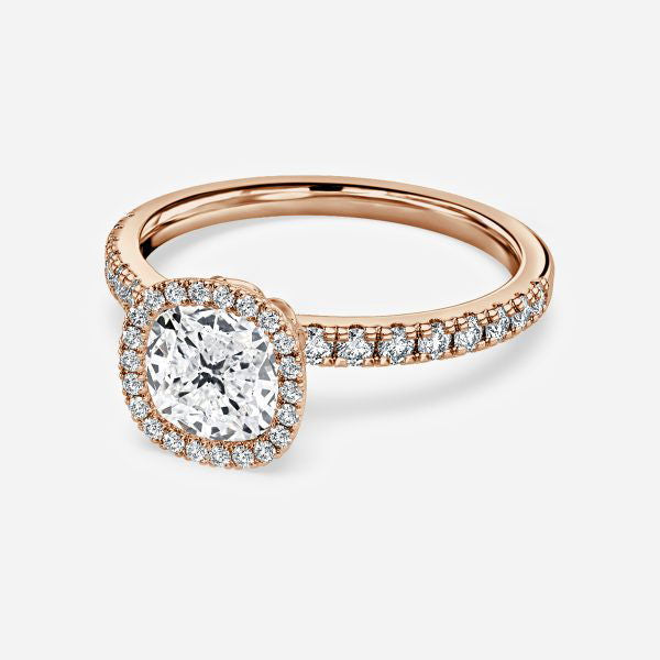 Nefta Cushion Halo Lab Grown Diamond Engagement Ring