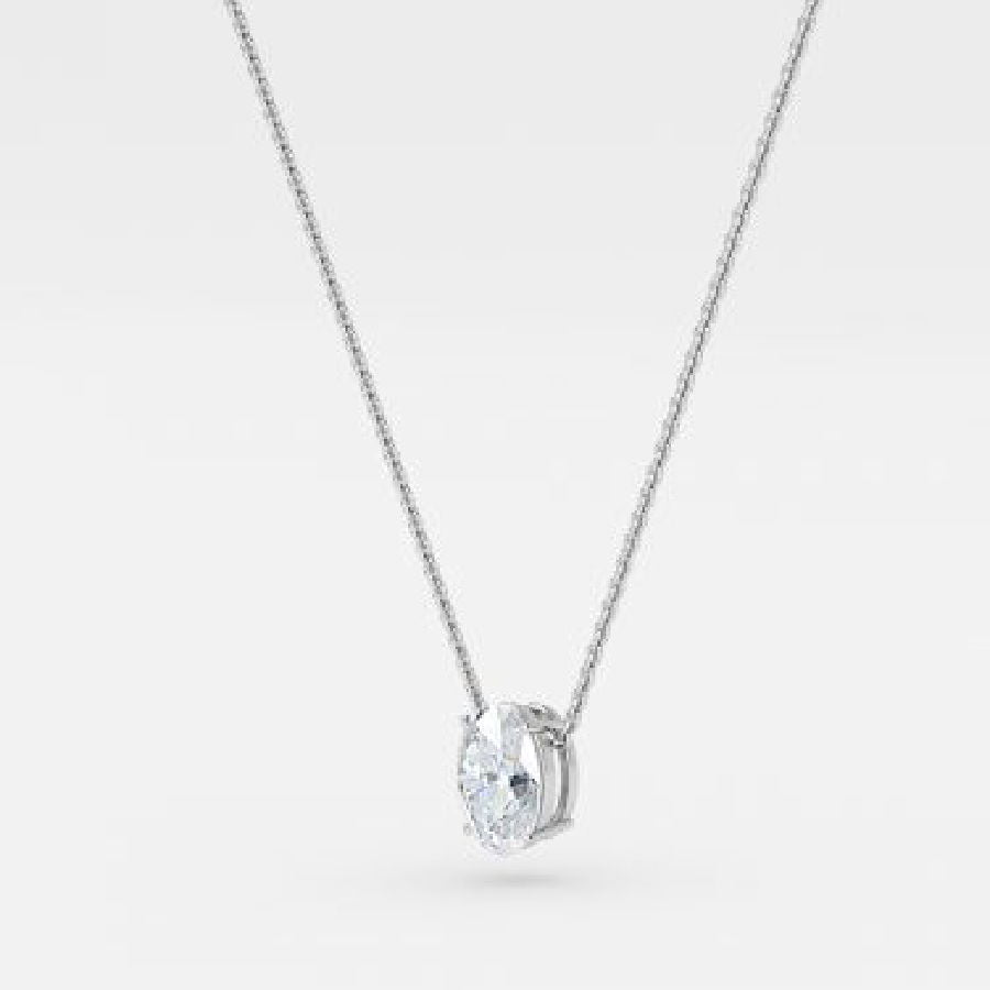Oval Lab Diamond Solitaire Pendant
