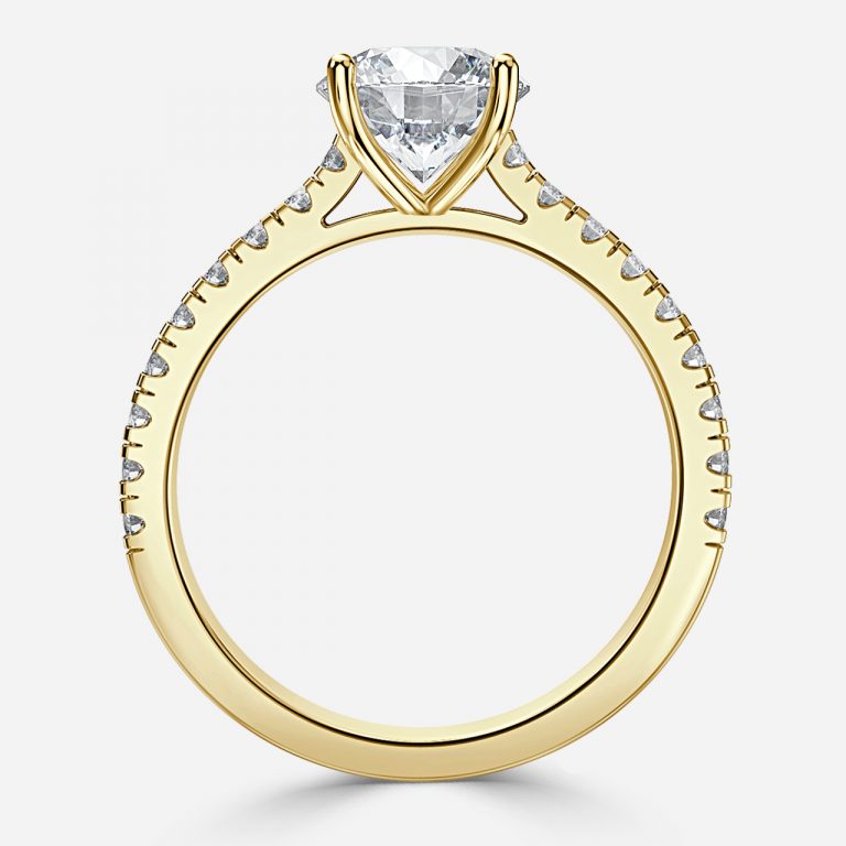 Ella Round Lab Grown Diamond Side Stone Engagement Ring