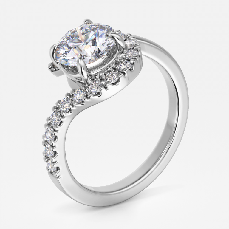 Nhẫn đính hôn kim cương nhân tạo Neto Round Halo