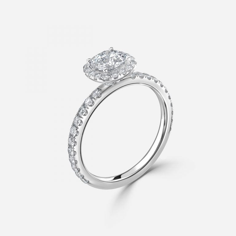Lillian Cushion Halo Lab Grown Diamond Engagement Ring