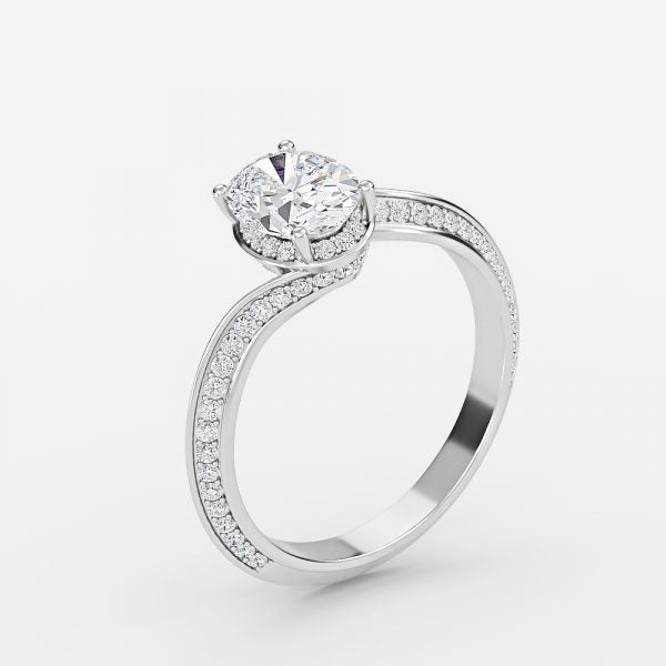 Nhẫn đính hôn kim cương nhân tạo Hidden Halo Aria Oval