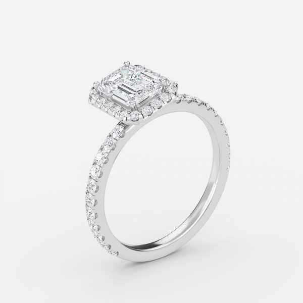 Nhẫn đính hôn kim cương nhân tạo Lillian Radiant Halo