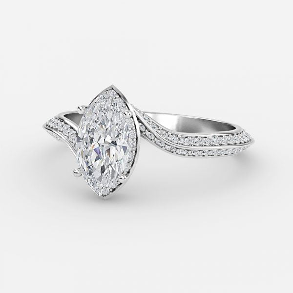 Nhẫn đính hôn kim cương nuôi cấy trong phòng thí nghiệm Hidden Halo của Aria Marquise