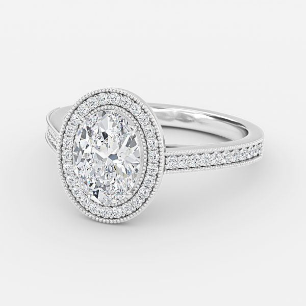 Elswin Oval Halo Lab Grown Diamond Engagement Ring