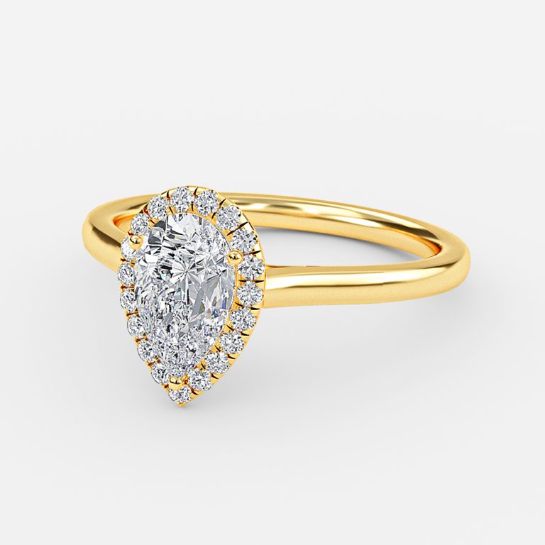 Levi Pear Halo Lab Grown Diamond Engagement Ring