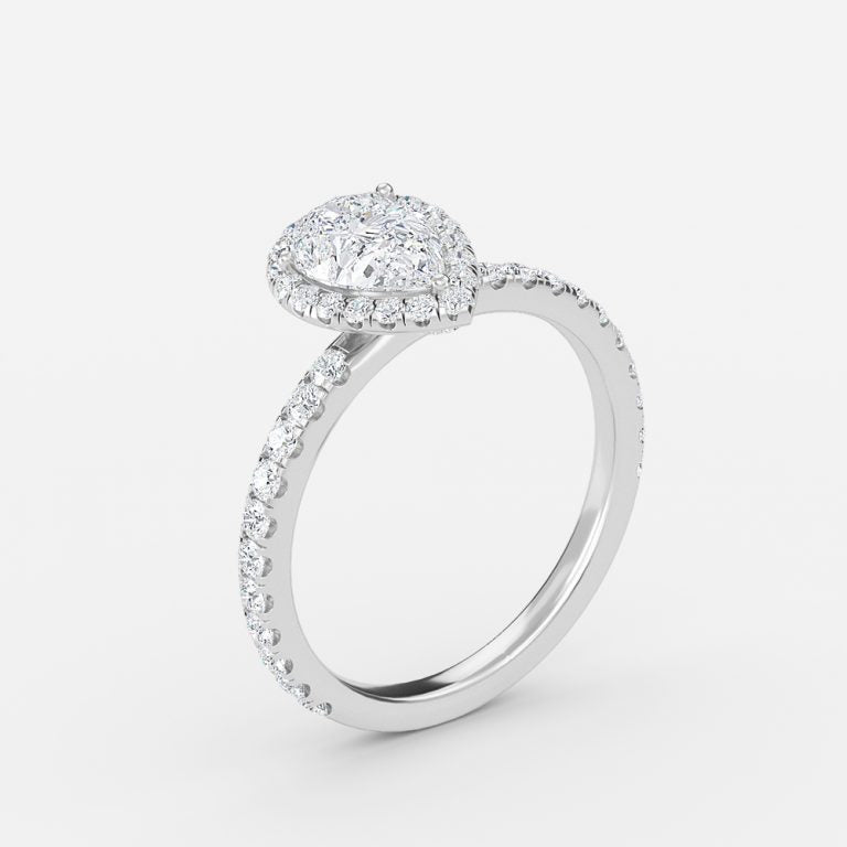 Lillian Pear Halo Lab Grown Diamond Engagement Ring