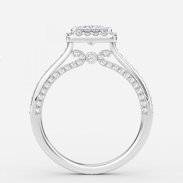 Nhẫn đính hôn kim cương nhân tạo Ayana Princess Halo