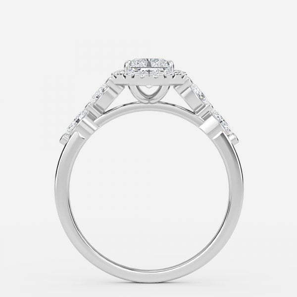 Nhẫn đính hôn kim cương nhân tạo Francis Radiant Halo