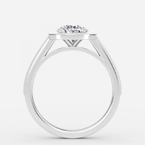 Elswin Round Lab Grown Diamond Halo Engagement Ring