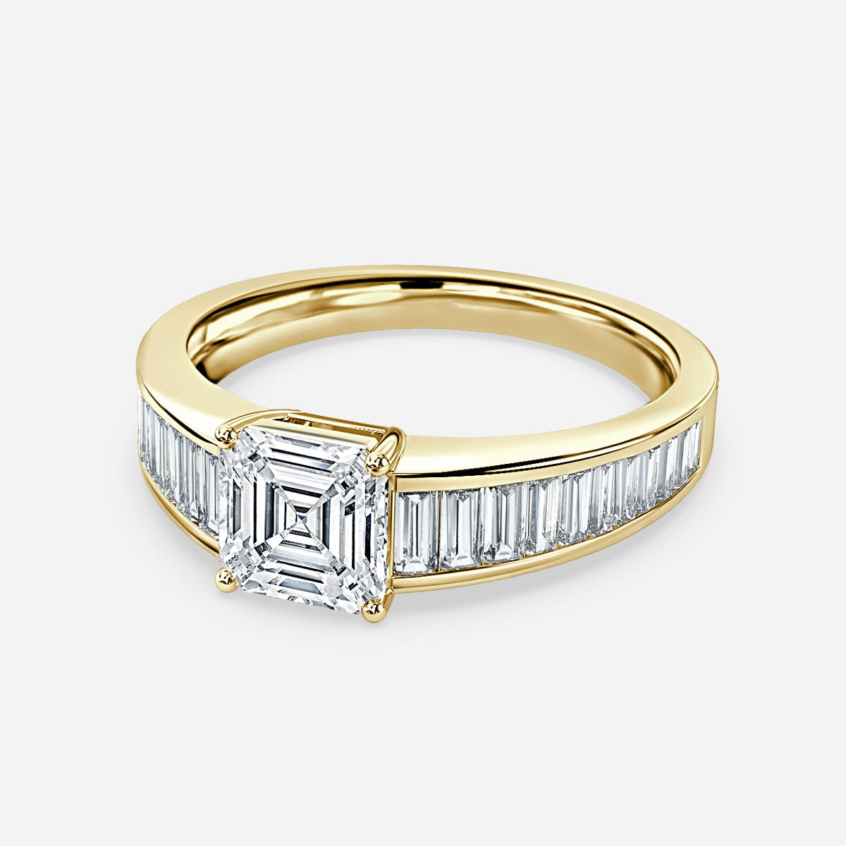 Vri Asscher Unique Lab Grown Diamond Engagement Ring