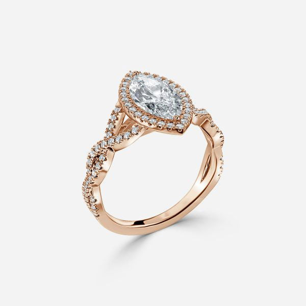 Victoria Marquise Diamond Halo Engagement Ring