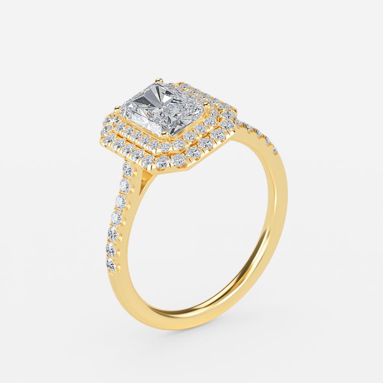 Nhẫn đính hôn kim cương nhân tạo Laila Radiant Halo