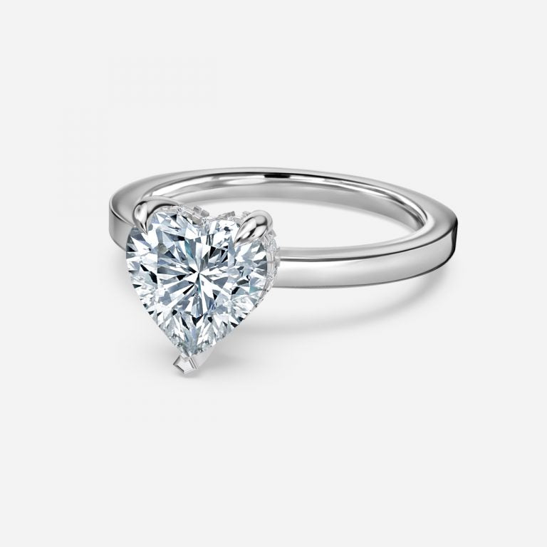 Chloe Heart Lab Created Diamond Hidden Halo Engagement Ring