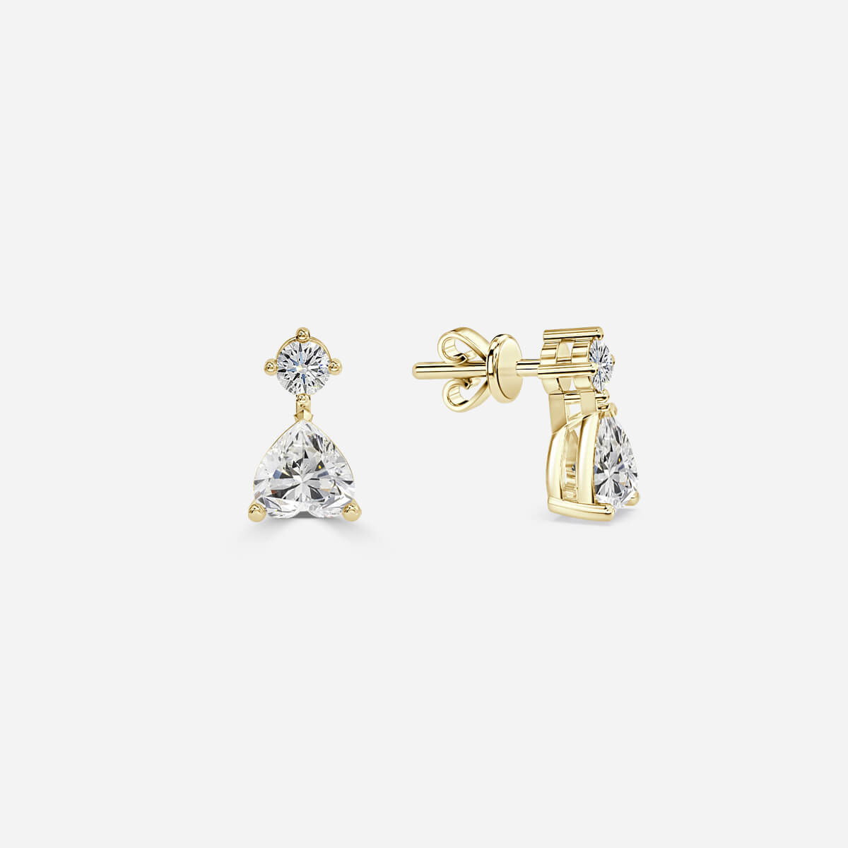 Drop Heart Lab Grown Diamond Earrings