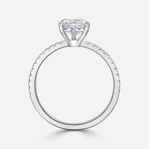 Luz De La Luna Heart Side Diamond Engagement Ring