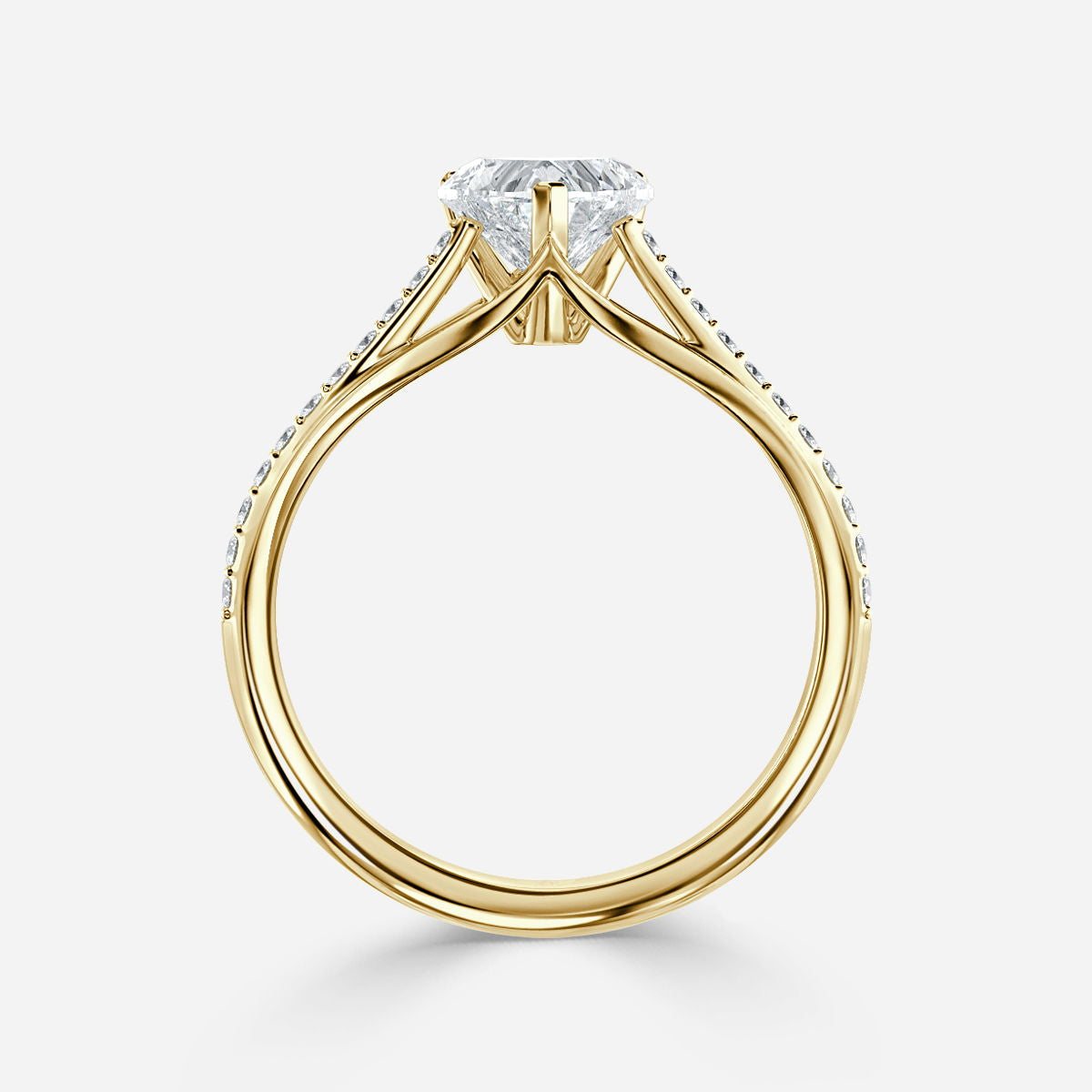 Heni Heart Side Diamond Engagement Ring