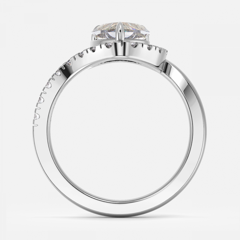 Nhẫn đính hôn kim cương nhân tạo Neto Heart Halo