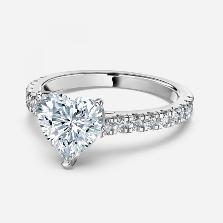 Ella Heart Side Diamond Engagement Ring